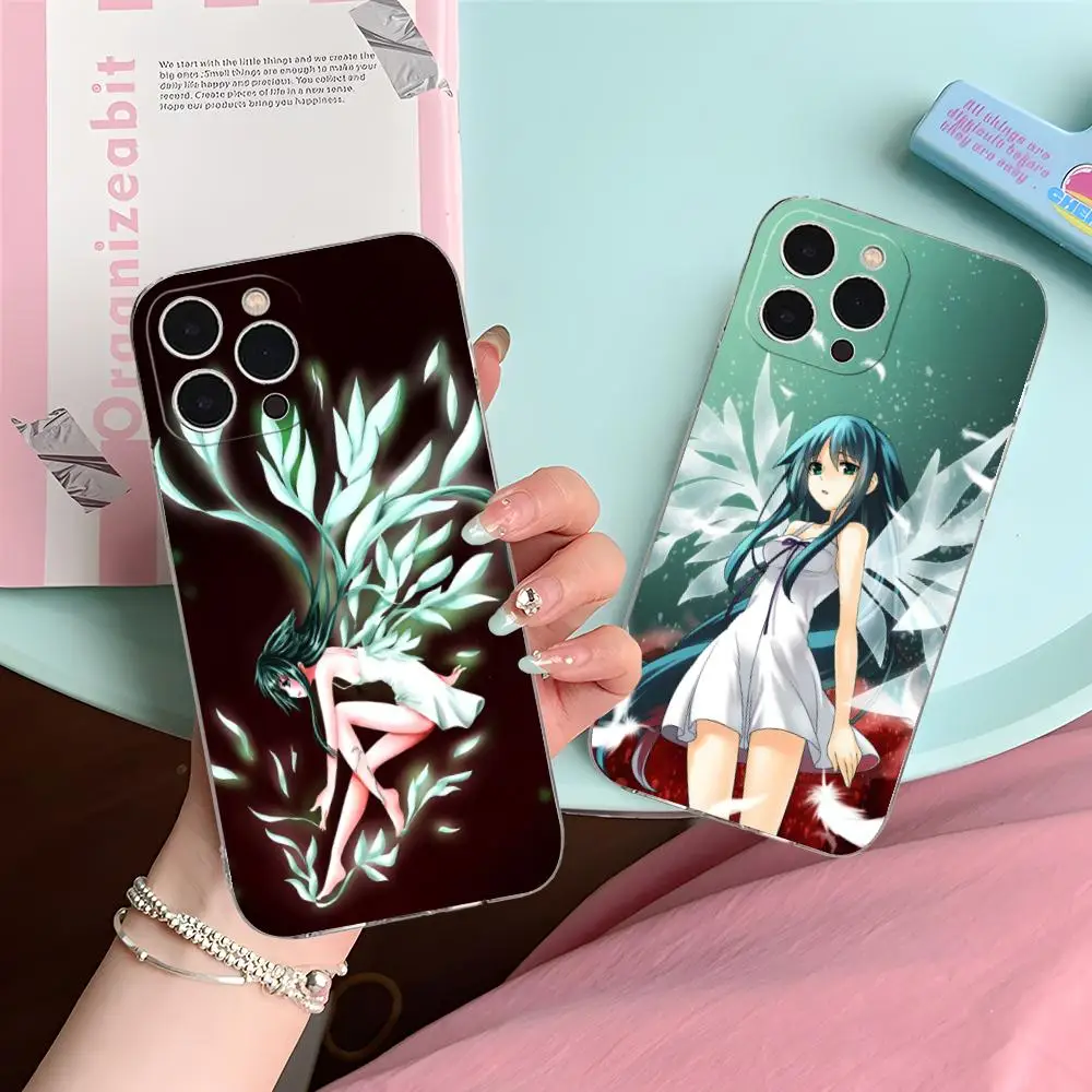 Saya no Uta حافظة هاتف محمول لهاتف آيفون 16 15 14 13 12 11 X XR XS 8 6 Pro Max Plus غطاء صغير شفاف اللون للهواتف الذكية الفاخرة