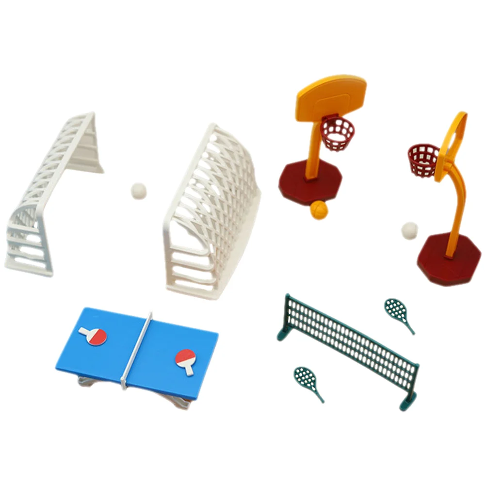 

Dollhouse Basketball Hoop Toys Table Tennis Model Ornament Sports Decoration Plastic Mini Equipment Models