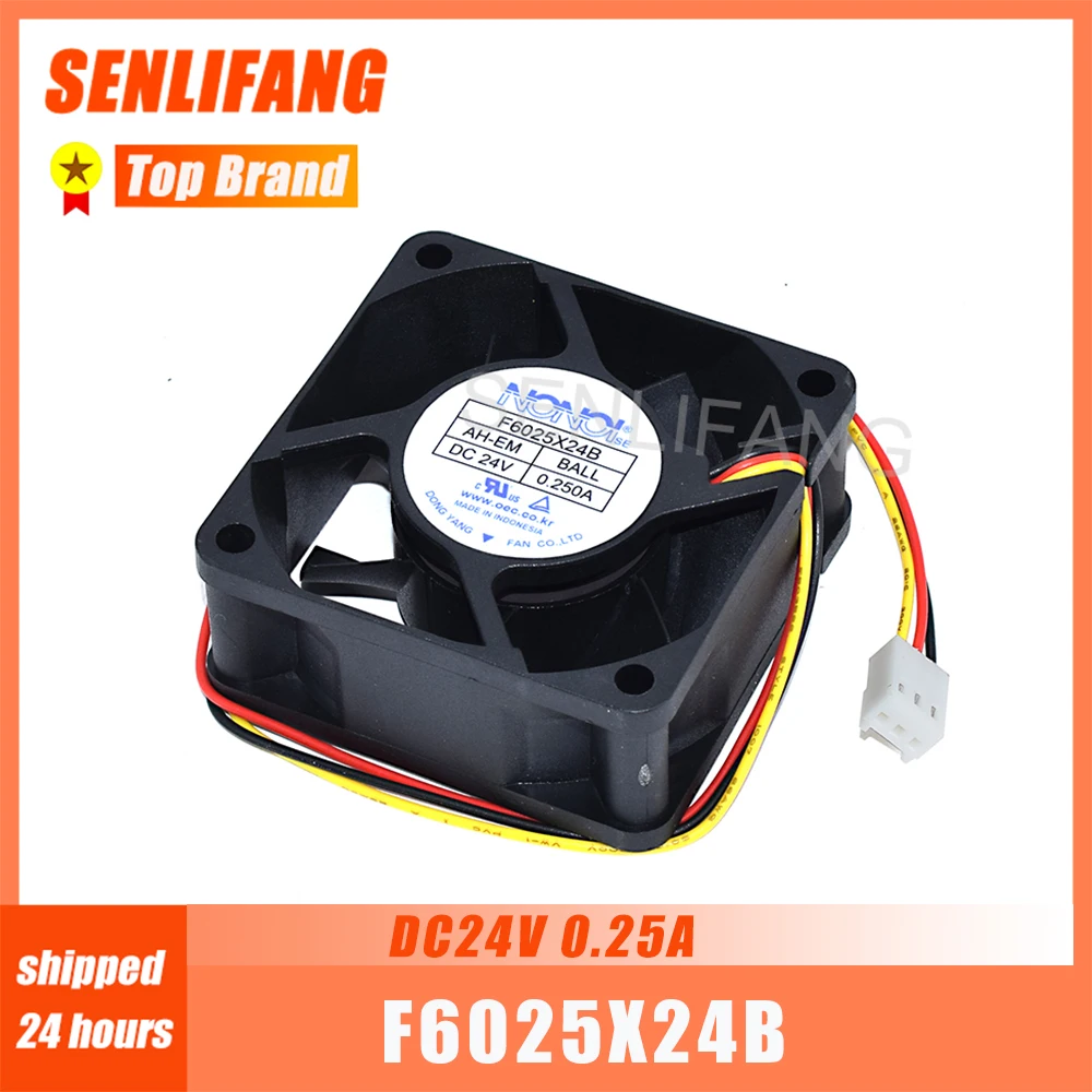 Genuine New F6025X24B DC24V 0.25A 60mm * 60mm * 25mm Three Wires Inverter Fan