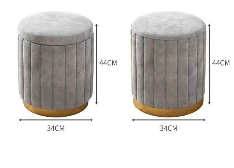 مقعد مكياج جديد خفيف فاخر كرسي مستدير لغرفة النوم على الإنترنت مقعد تخزين المشاهير مقعد أريكة مقعد مضمد كرسي مكياج #6