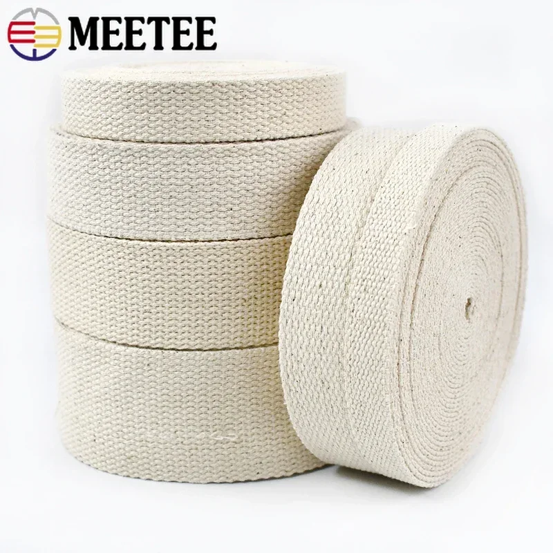 10Meters 20/25/30/38/50mm Polyester Cotton Webbing Canva Ribbon Band Bag Strap Backpack Belt Binding Tape DIY Sewing Accessories