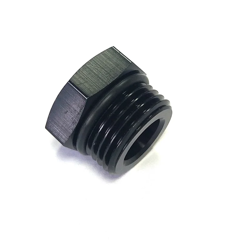 AN4 AN6 AN10 AN8 AN12 testa esagonale maschio in alluminio nero ORB O- Ring Block Off Plug raccordo accessori auto anodizzati