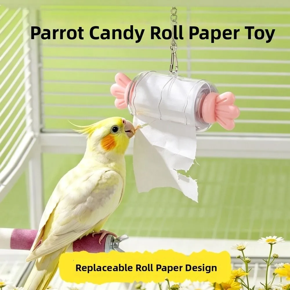 Bonbonförmiges Vogel-Zertrümmerungsspielzeug mit Verstellbarer Kette, Wiederverwendbares Rollpapier-Spielzeug für Papageien – Detail 8