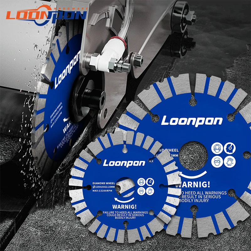 Loonpon Lưỡi Kim Cương 125Mm Lưỡi Cưa Đá Đĩa Cắt Bánh Lưỡi Cắt Khô Cắt Đá Hoa Cương Đá Cẩm Thạch Bê Tông Gạch khối