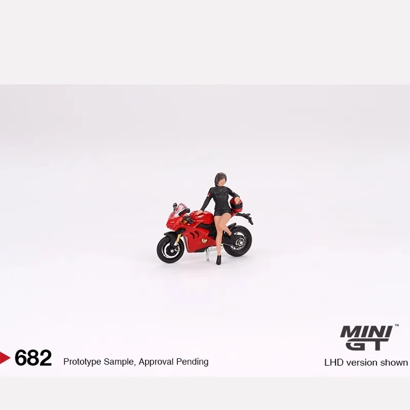 mini gt car model limited edition 1/64 Ducati Panigale V4 Motorcycle Girl Doll cars model display model boy birthday toys gift