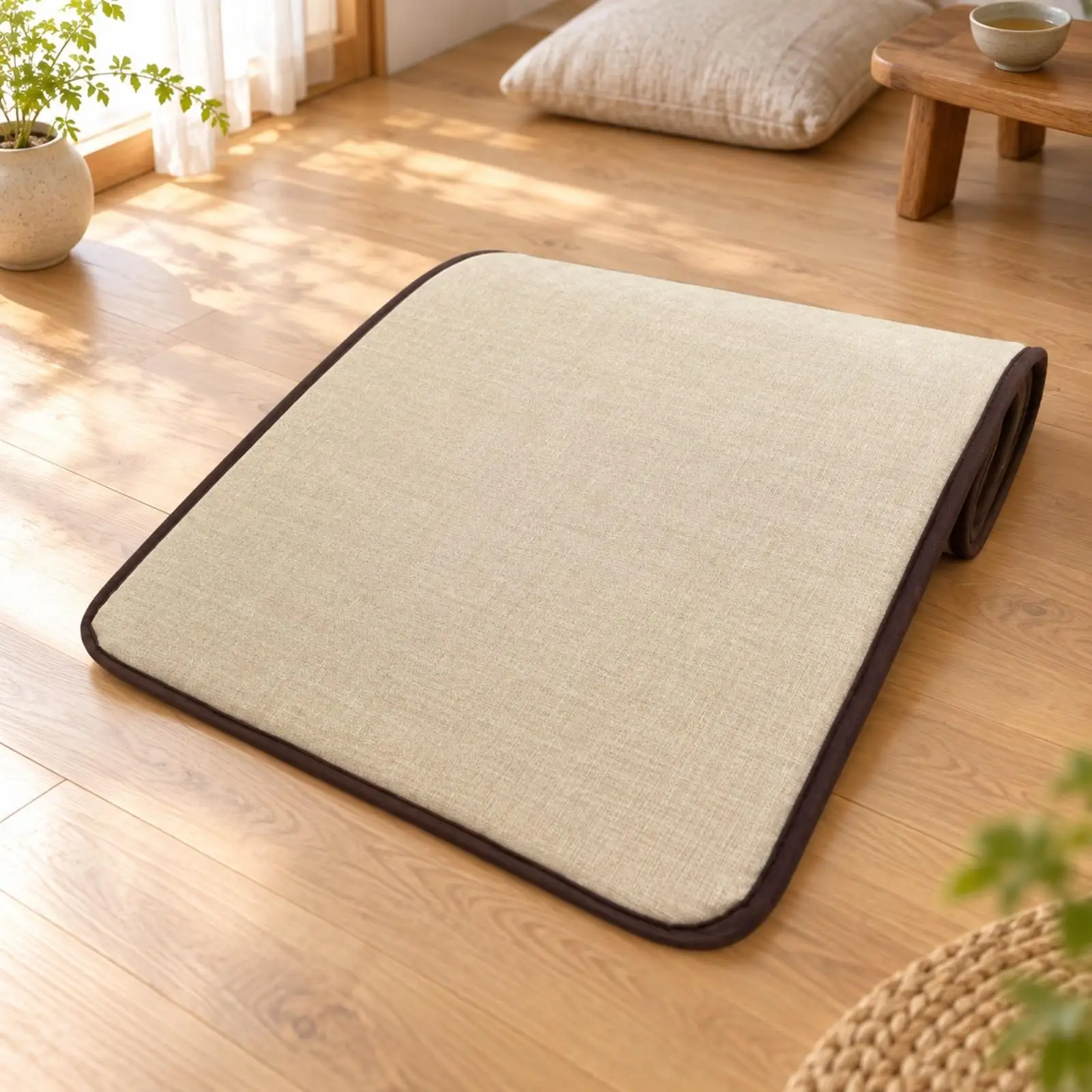 Soft Linen Prayer Mat for Daily Kneeling Exercise Cushion Floor Pad for Bedroom Home Gym Corner Support