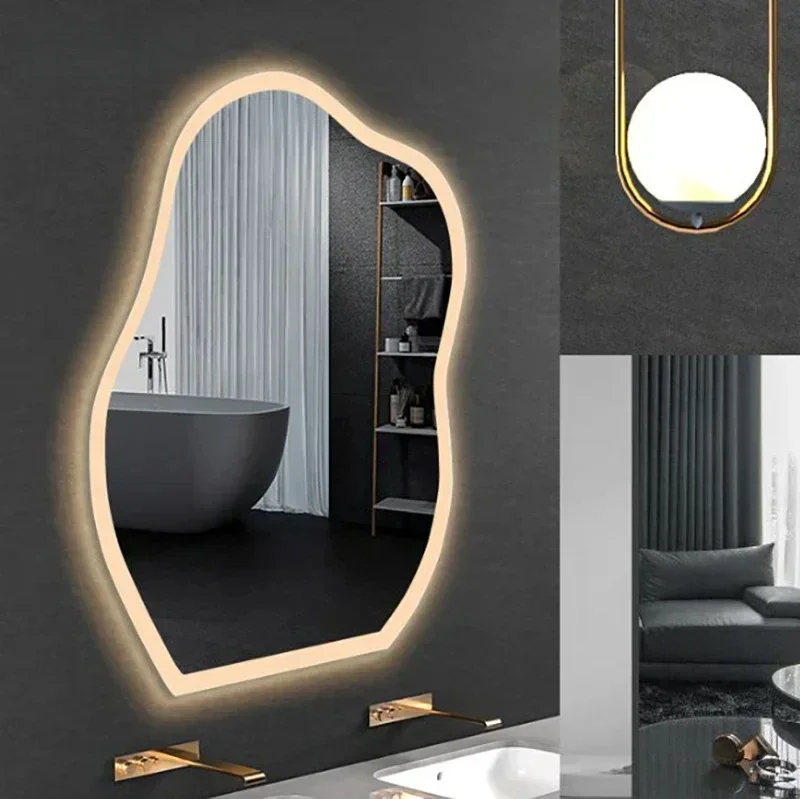 

Smart Bath Mirrors LED Light Vanity Mirror 3 Changeable Colors with Defogging Function Bathroom Mirror Wall Decorative Mirror