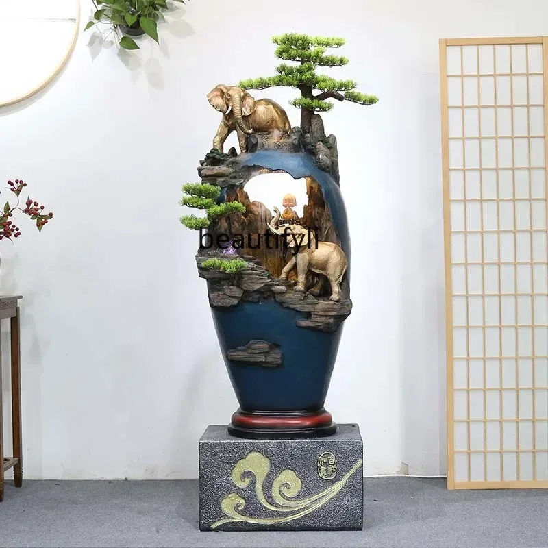 

NQ Ornament living room Chinese decoration floor rockery flowing water fountain atomized landscape humidifier