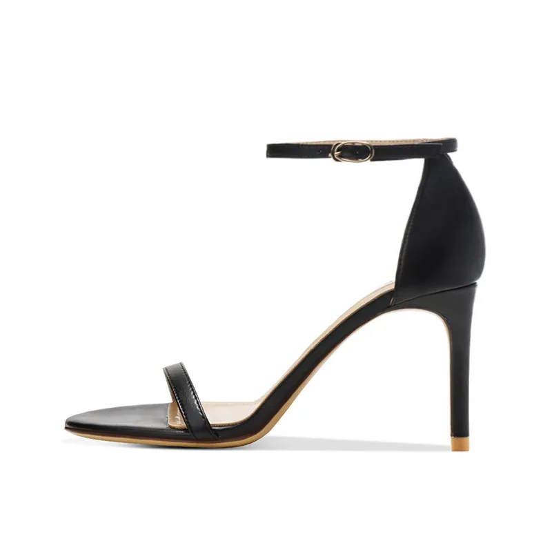 

Black striped high-heeled shoes for women new summer collection,sexy with exposed toes,not tiring,slim heels sandals for women