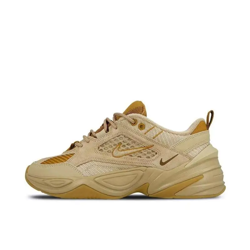 Nike M2K Tekno SP Slip-resistant and Abrasion-resistant Fabric Leather for Comfortable Low-top Daddy Shoes Made of Men's Wheat