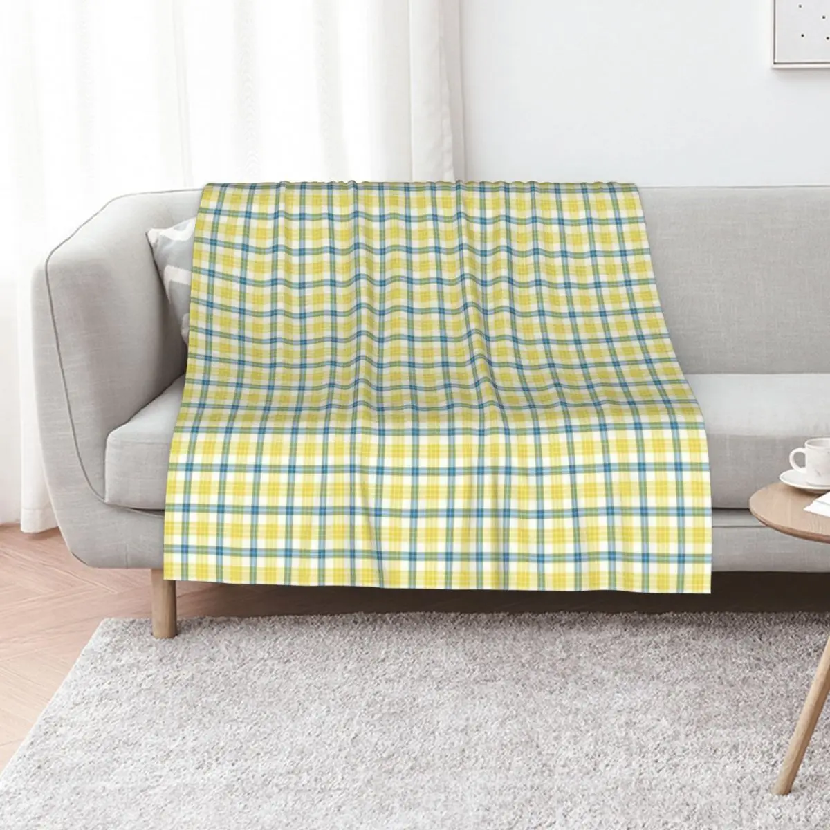 

McGrath Tartan Blue and Yellow Irish Plaid Throw Blanket Loose Summer Giant Sofa Soft Big Blankets