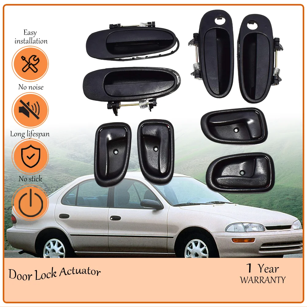 

Medial and lateral Door Handle 8Pcs Black Compatible With Toyota Corolla Geo Prizm 1993-1997 oem 69220-12170