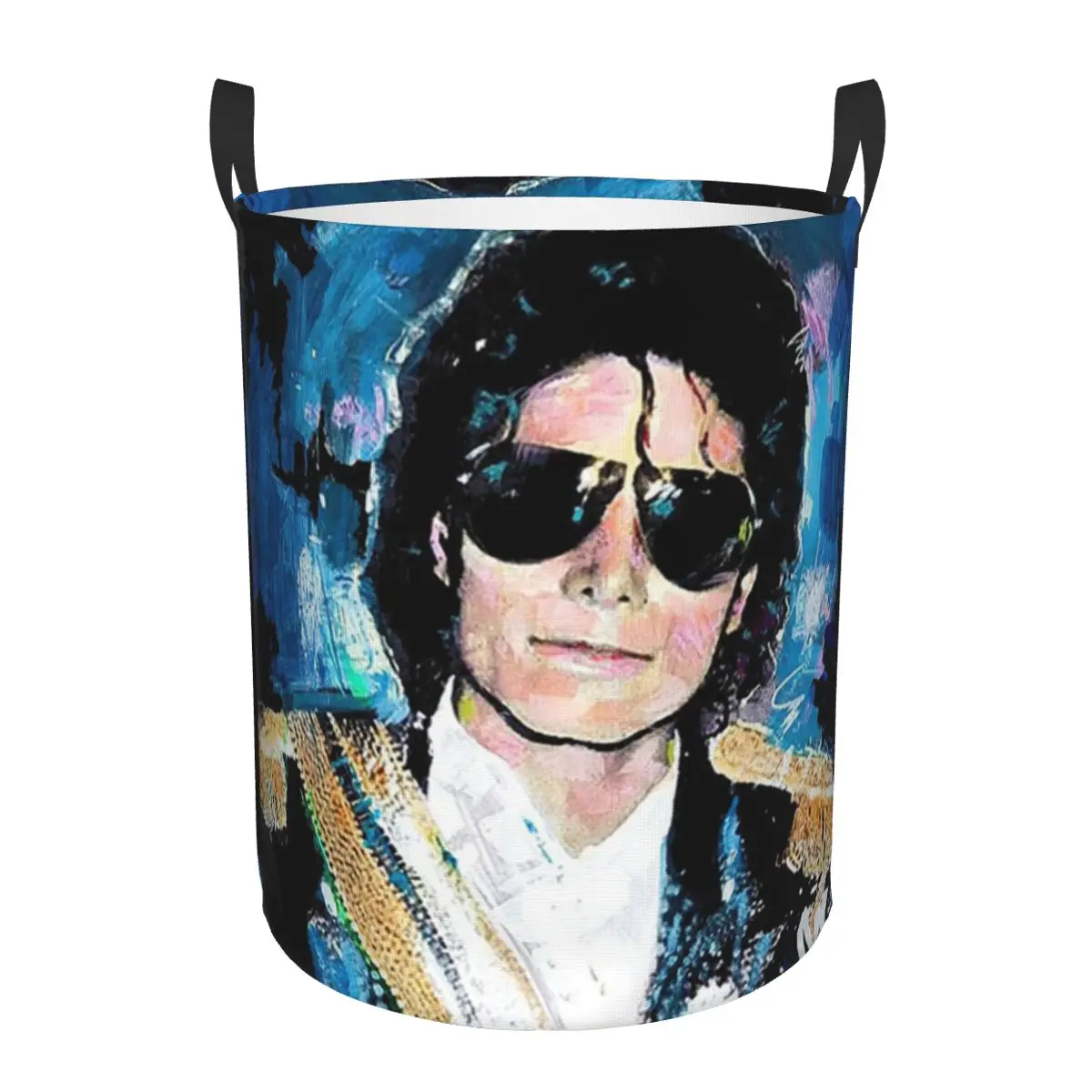 Michael 1984 Grammys Jackson Pop Art Portrait Dirty Laundry Baskets Foldable Large Waterproof Clothes Sundries Basket Home Kids