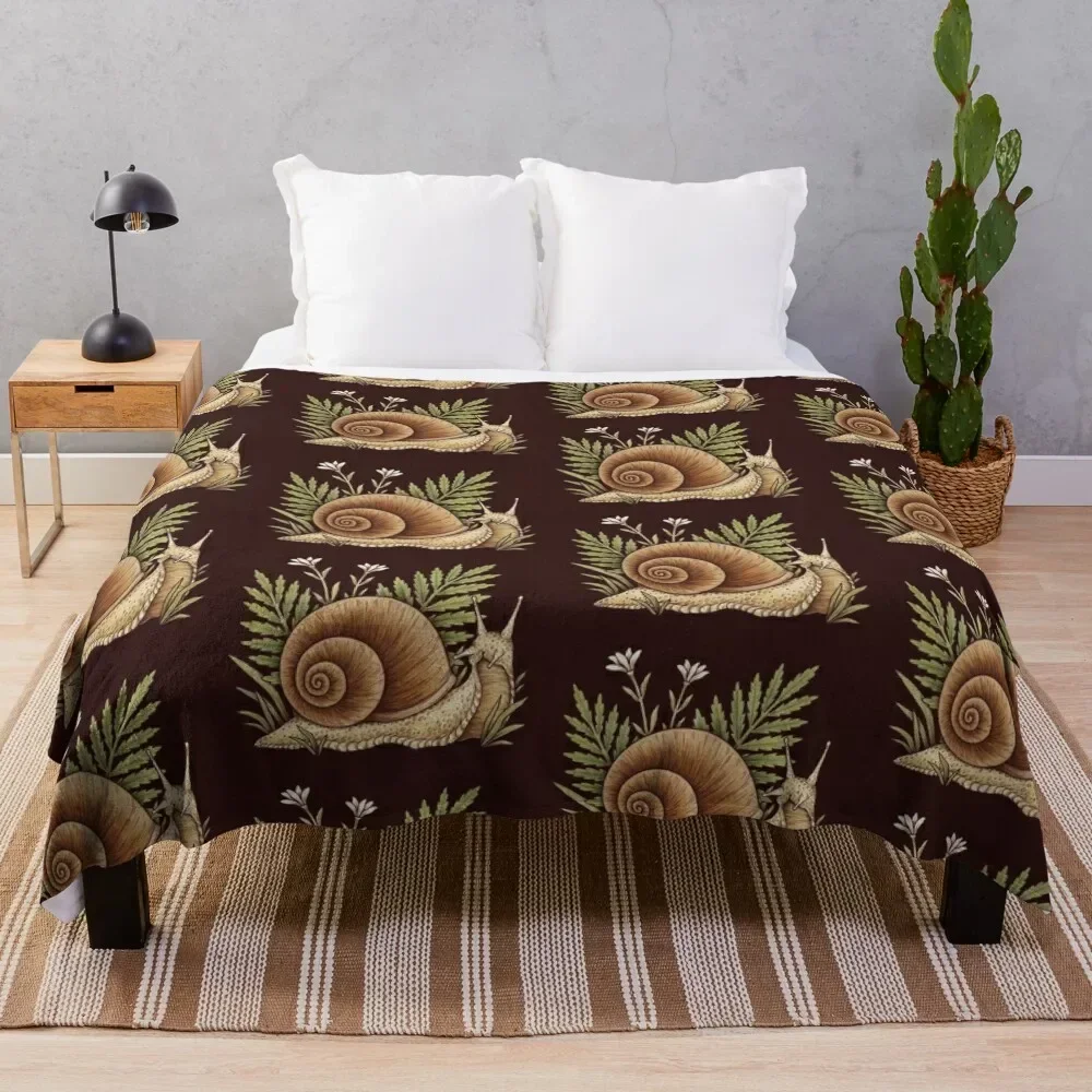 

Snail with plants Throw Blanket valentine gift ideas blankets and throws Blankets