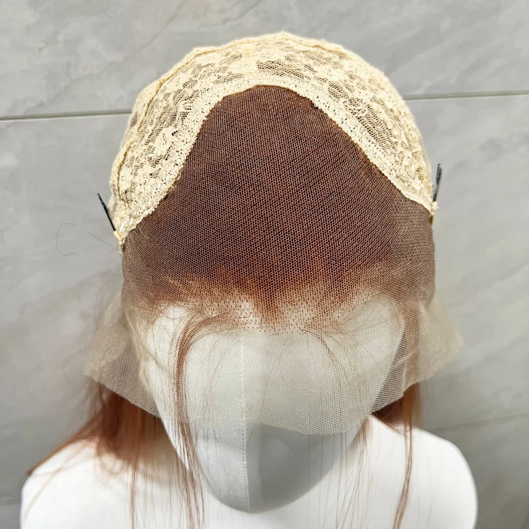 Темно-оранжевый парик фронта шнурка 26 дюймов 13x4 Фронтальный рыжий длинный прямой синтетический парик шнурка высокотемпературные волокна для косплея