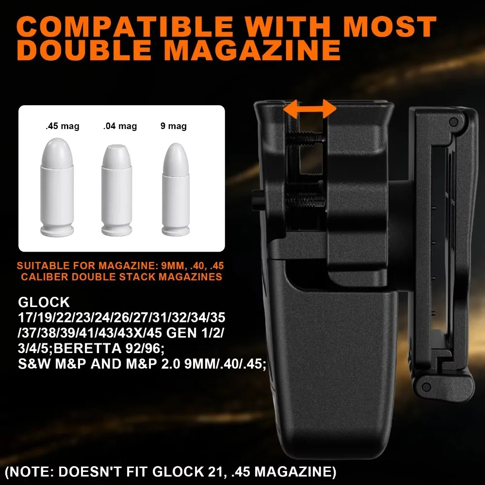 Universal Double Mag Holster Single & Double Stack Universal Magazine Holster Tactical Mag Pouch Hunting Shooting Accessories 2