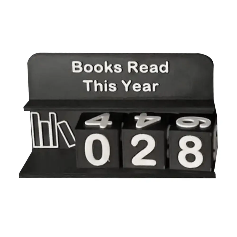 Wear Resist 3D Book Read Counter Bookish Decor Manual Rotation Hanging Book Counter Books Read This Year Number Display