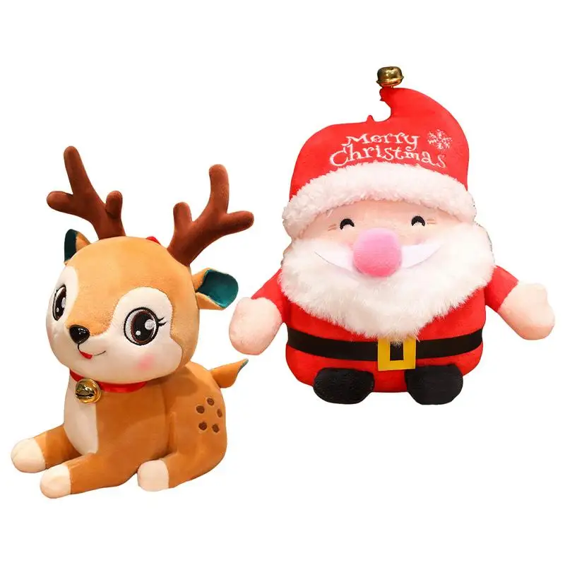 น่ารักชุดคริสต์มาสตุ๊กตาSanta Claus Elk Plushของเล่นตุ๊กตาของเล่นสําหรับเด็กผู้หญิงXmasของขวัญDecor Props