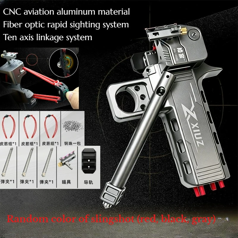 Aviation Aluminum CNC Automatic Loading Rapid Fire Slingshot High-precision Outdoor Portable Hunting Tool Set