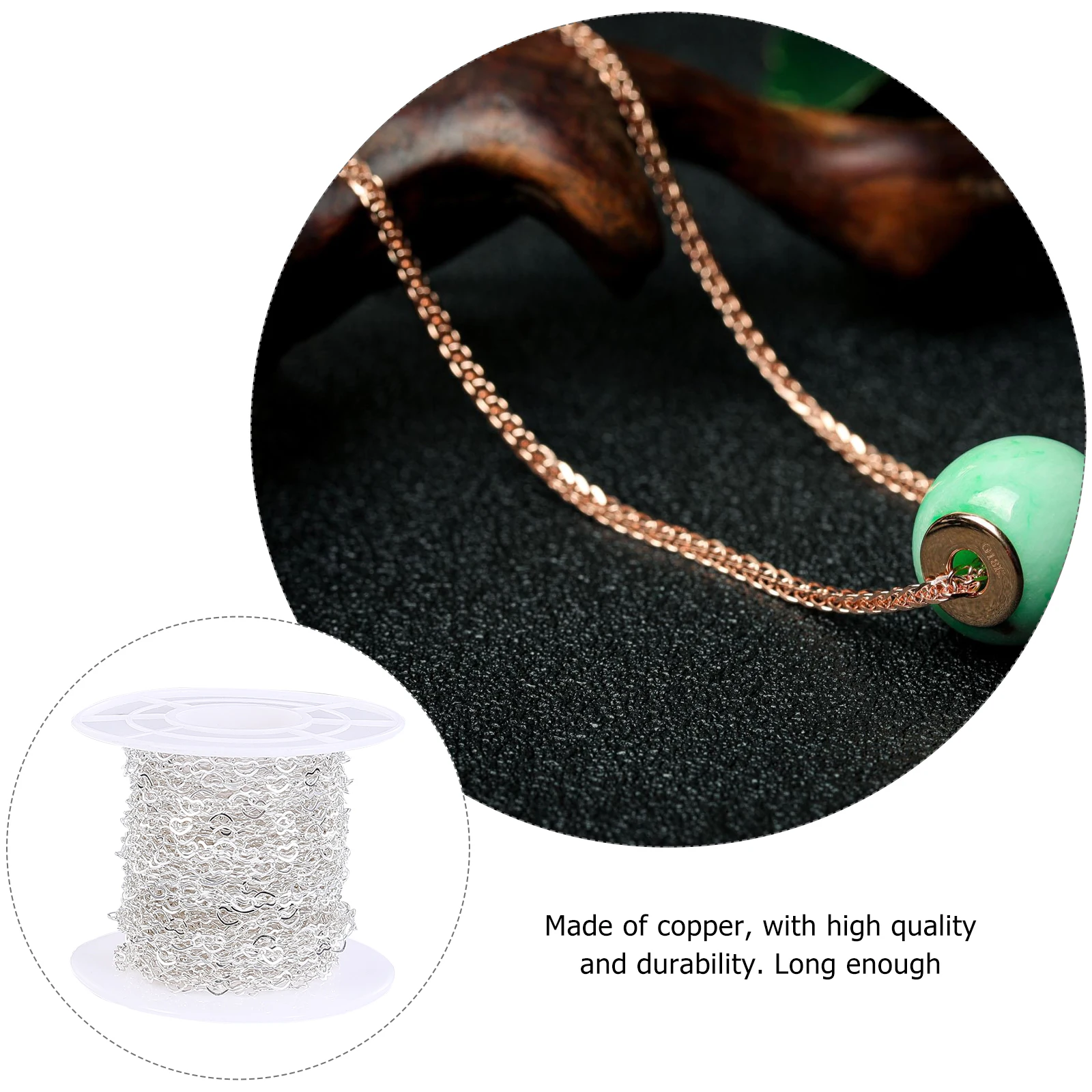 

1 Roll Heart Link Chain High Quality Copper Cable For Diy Jewelry Making Handmade Necklace Bracelet Sweater Chain Bulk Spool