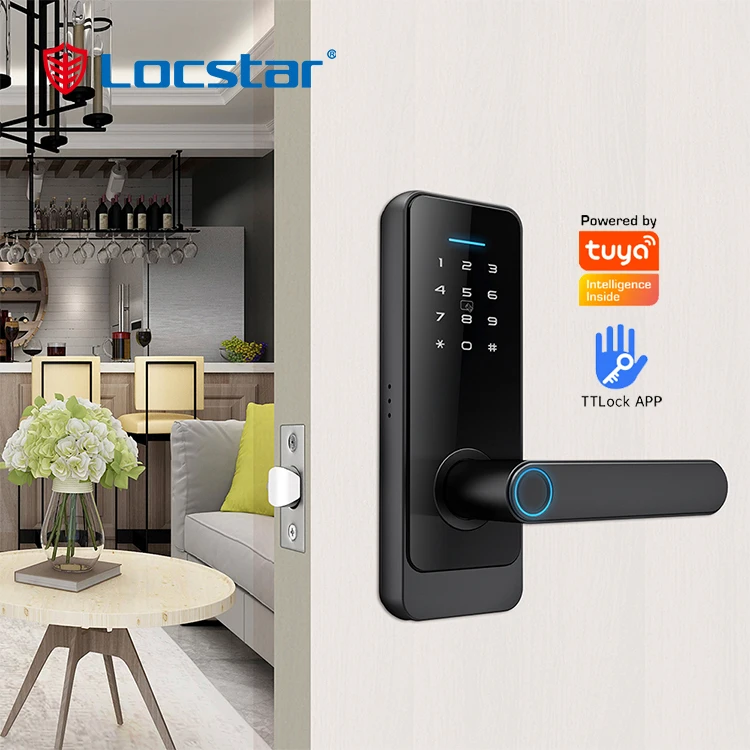 

Locstar Cerradura Inteligente Tuya TTlock App Bluetooth Digital Fingerprint Password Card Keyless Entry Smart Home Lock