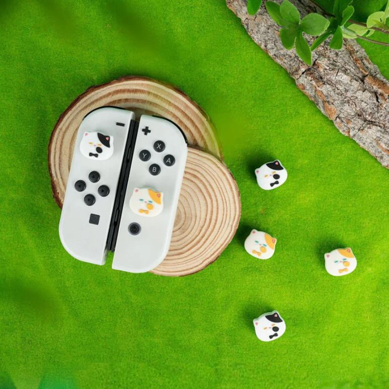 Referee Cat Silicone Case Joystick Soft Cover For Nintendo Switch Oled NS Lite Console Joy-con Thumb Stick Grip Cap Protector