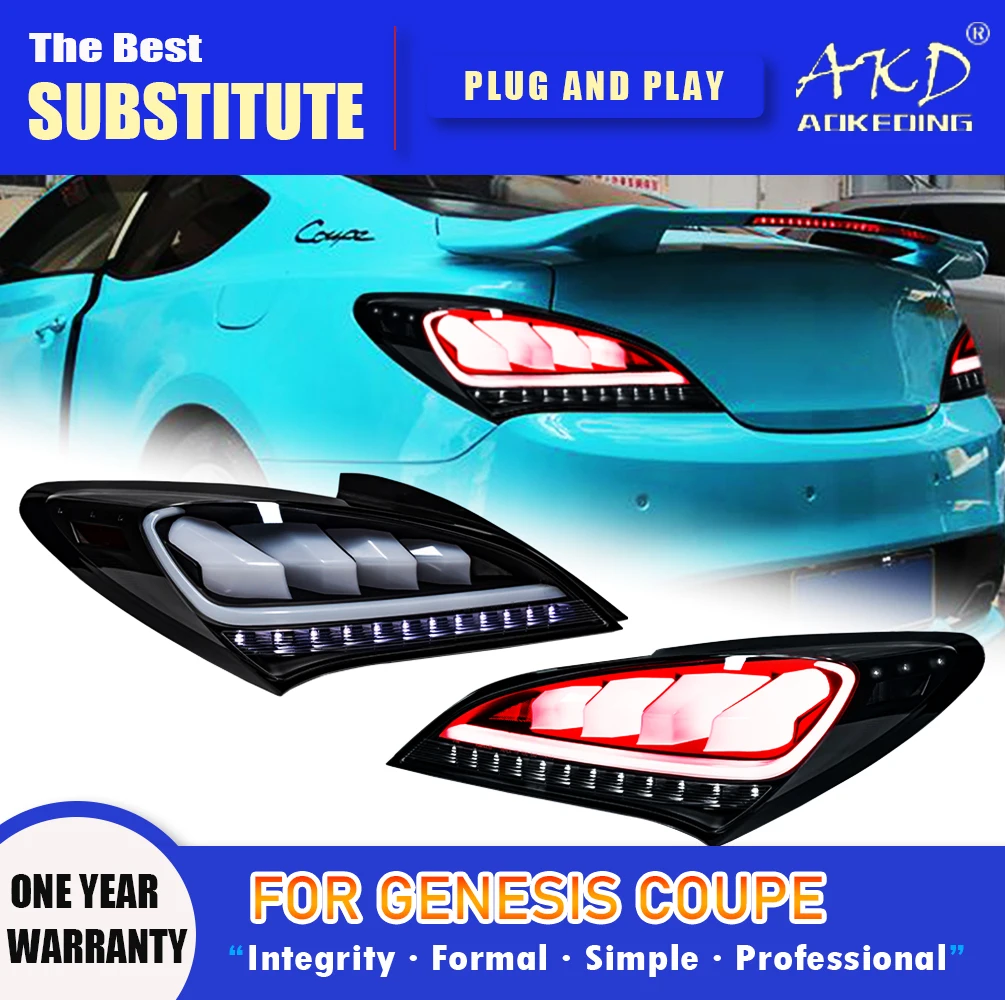 AKD Tail Lamp for Hyundai Genesis Coupe LED Tail Light 2009-2013 Genesis Coupe Rear Fog Brake Turn Signal Automotive Accessories