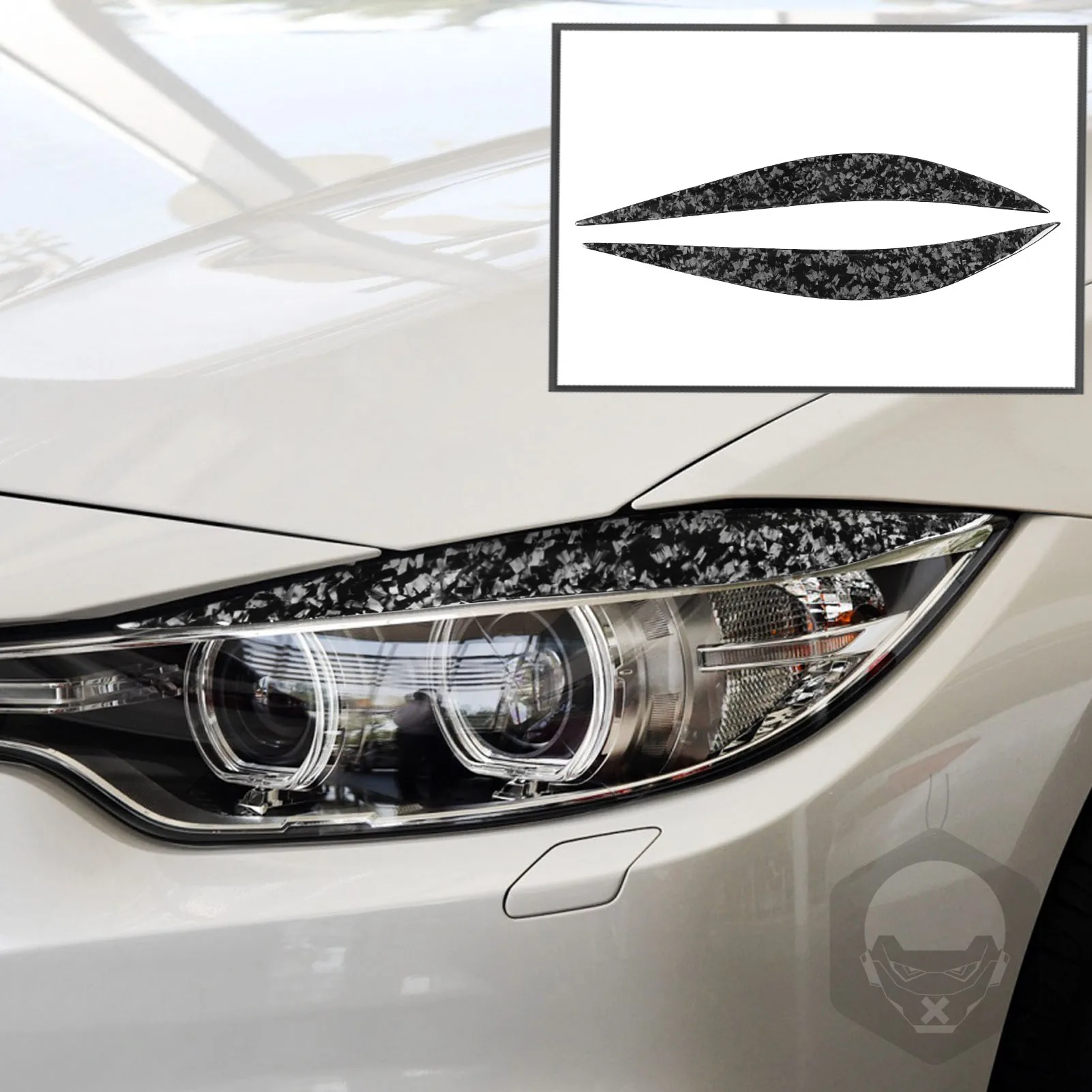 For BMW F32/F33/F36 4 Series 12-17 & F80 M3 F82/F83 M4 14-16 Forged Carbon Fiber Headlight Eyebrow Eyelid Cover Trim Car Styling