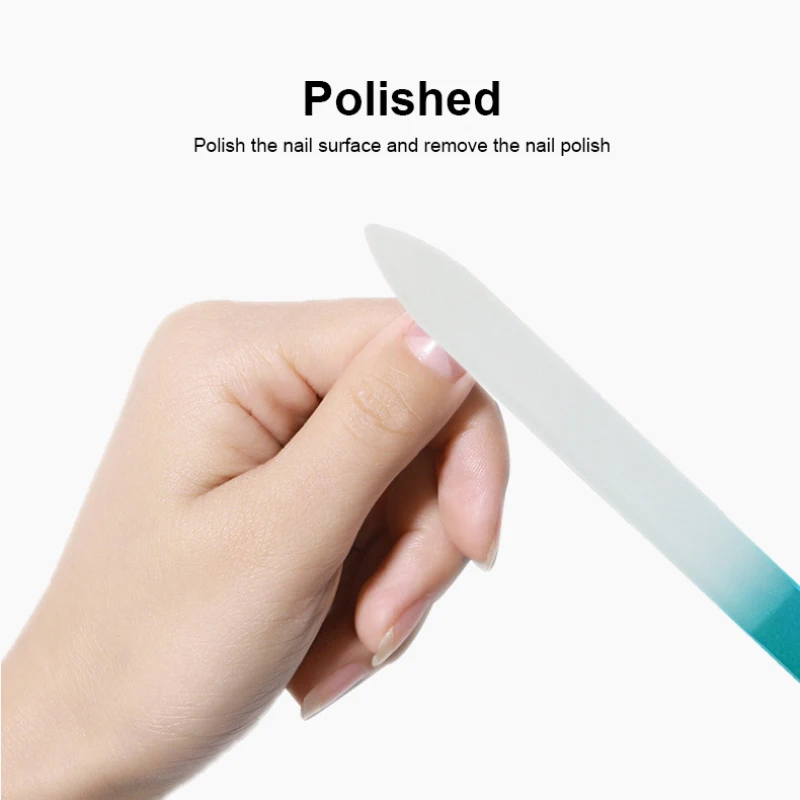 مبرد أظافر زجاجي كريستالي متين ، تشطيب ناعم ، لون عشوائي ، دقيق ، سهل الاستخدام ، أظافر ملونة ، طبيعية