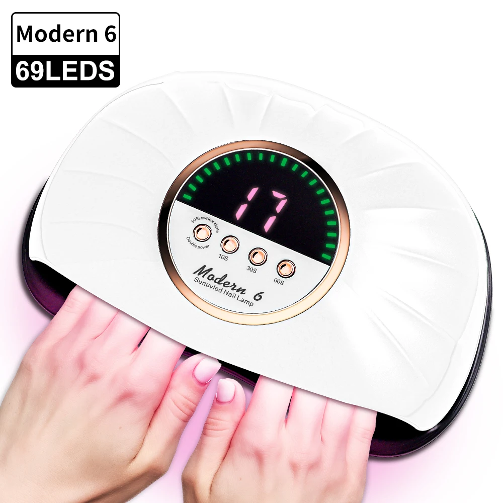 

УФ-лампа для сушки ногтей с 69 светодиодами, 4 таймерами и автоматическим датчиком, профессиональная лампа для отверждения гель-лака, инструмент для маникюра