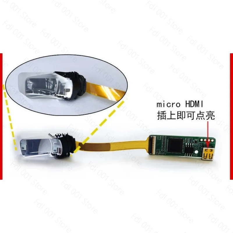 Helmet HUD Head-up Display, Cycling Goggles Headset Navigation Display, for ECX336C High Brightness Module