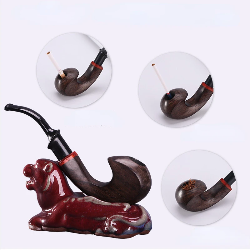 Wooden Smoking Tobacco Pipe Retro Carved Tobacco Filter Pipe Wood Tobacco Pipe Tobacco Smoking Pipe Wooden Pipe Smoking Gift