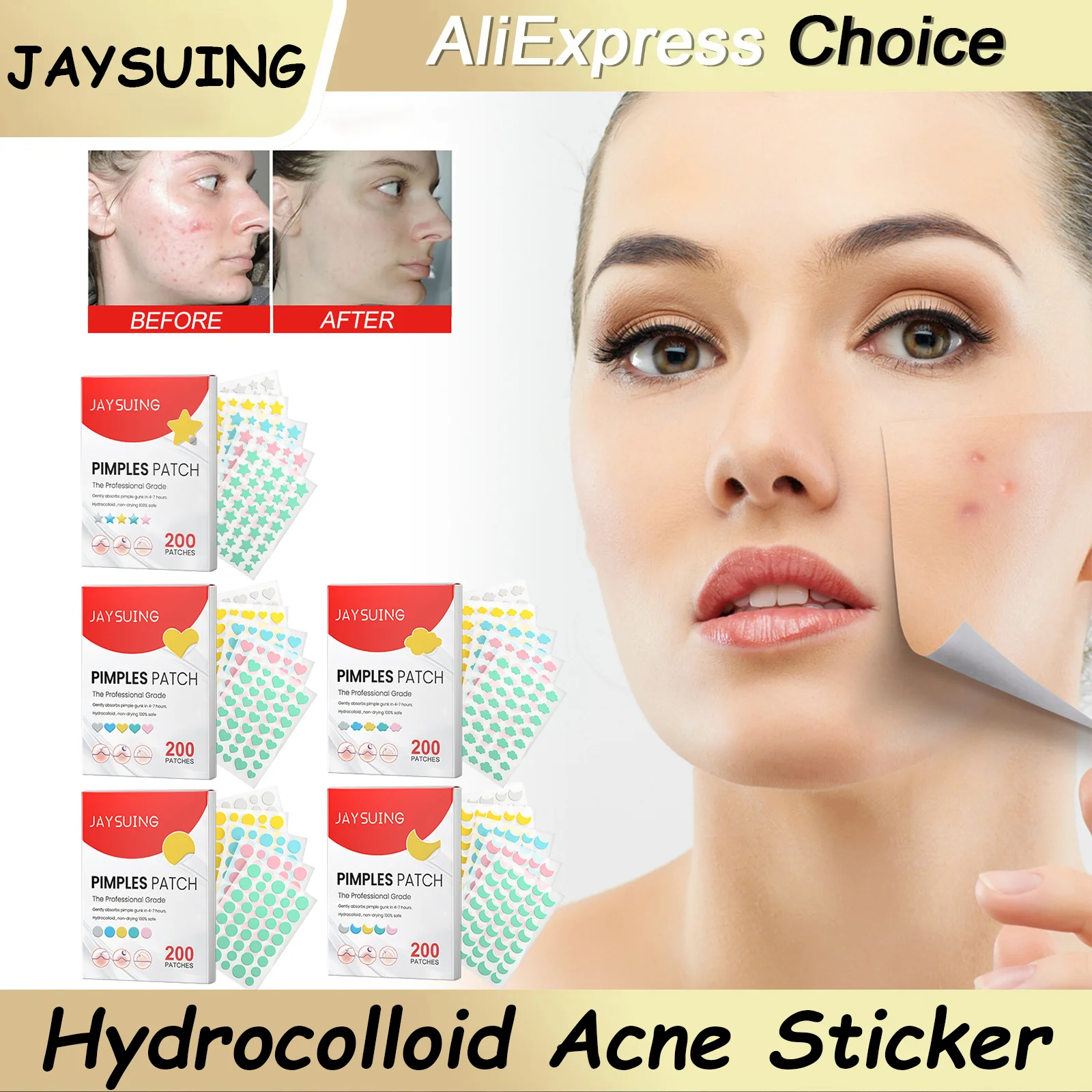 

Патчи от акне Star Pimple Patch: цветные, невидимые, для удаления прыщей, гидроколлоидные, маскирующие, для ухода за кожей лица
