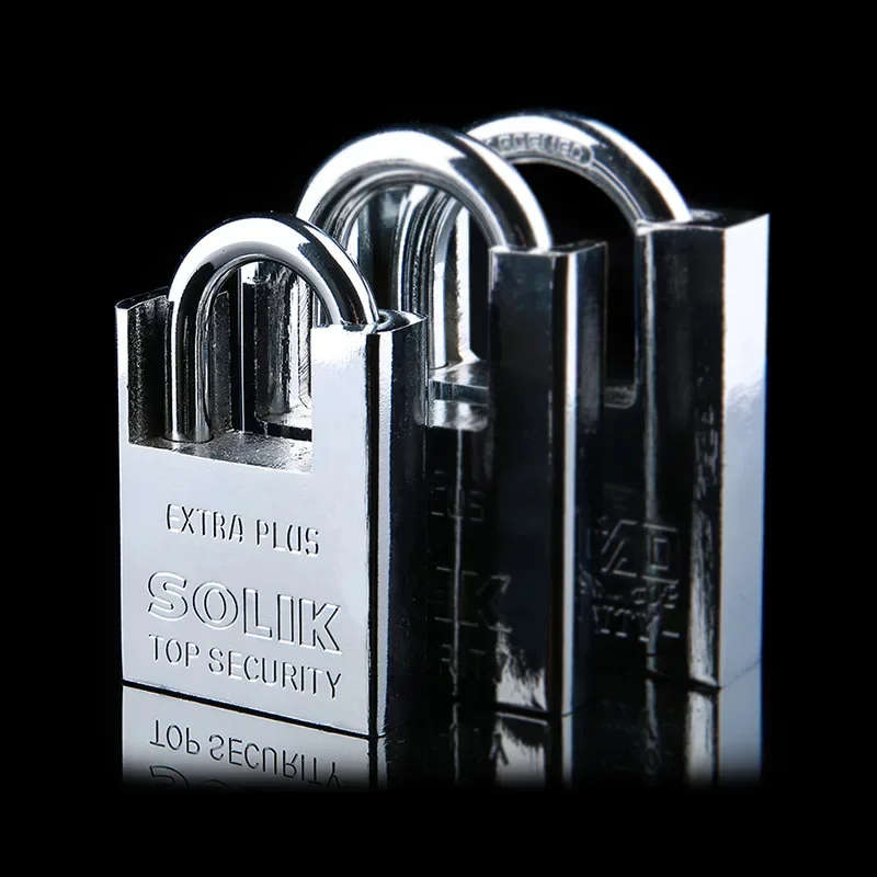 

Half Pack Anti Shear Lock Chain Lock Imitation Stainless Steel Through Opening Padlock Anti-theft Anti Prying Beam Edge Wrapping