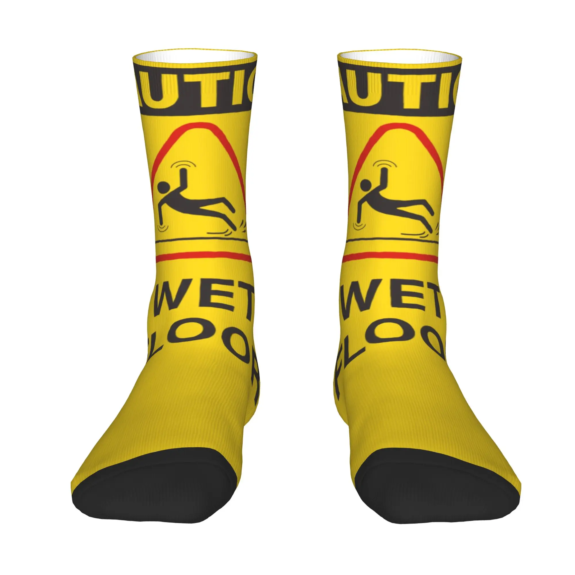 Custom Cool Funny Caution Warning Socks Women Men Warm 3D Print  Football Sports Socks
