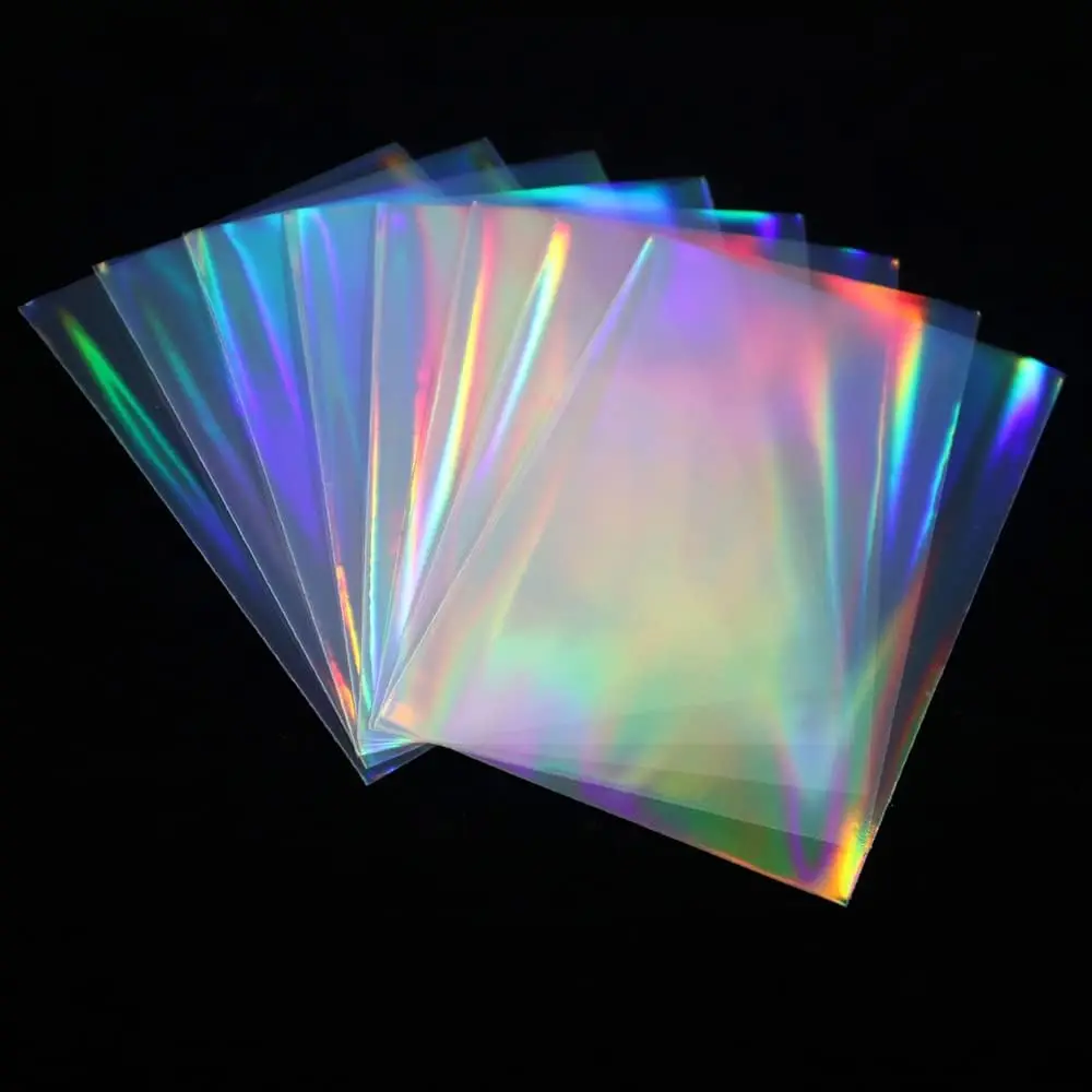 

100pcs 57x87mm Laser Flashing Card Sleeves Photo Card Cover Kpop Holographic Photocard Sleeves Big Star Trading Cards Protector