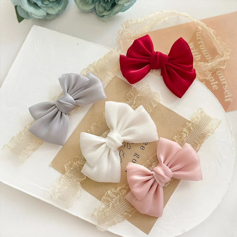 Princess Silk Bowknot Baby Headbands Elastic Newborn Infant Girl Hair Bands Accessories for Photography Props