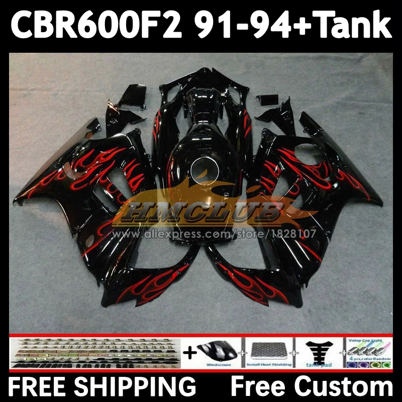 Red Flames Body +Tank For HONDA CBR600 CBR 600F2 600 F2 FS 55No.0 CBR600F2 91 92 93 94 CBR600FS 1991 1992 1993 1994 Fairings