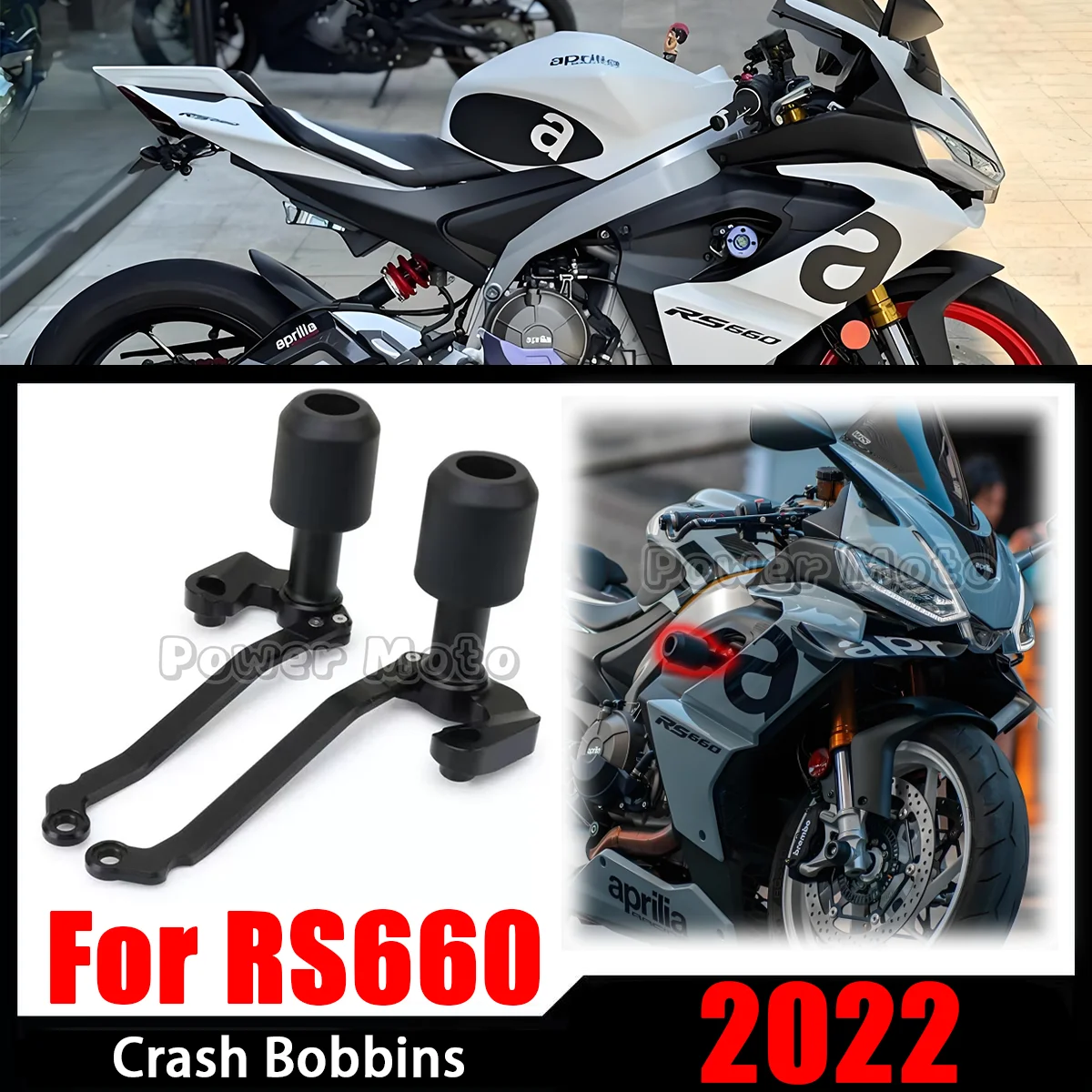 

Motorcycle CNC Frame Sliders Protector Guard For APRILIA RS660 2022 Fairing Crash Pad Falling Protection Frame Slider