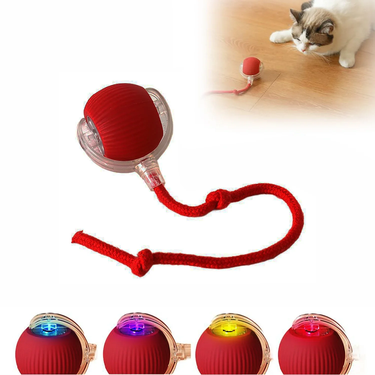 

Chewie Viral Rolling Ball with LED Lamp Smart Dog Ball Toy Interactive Cat Squeak Toy Smart Automatic Rolling Pet Ball