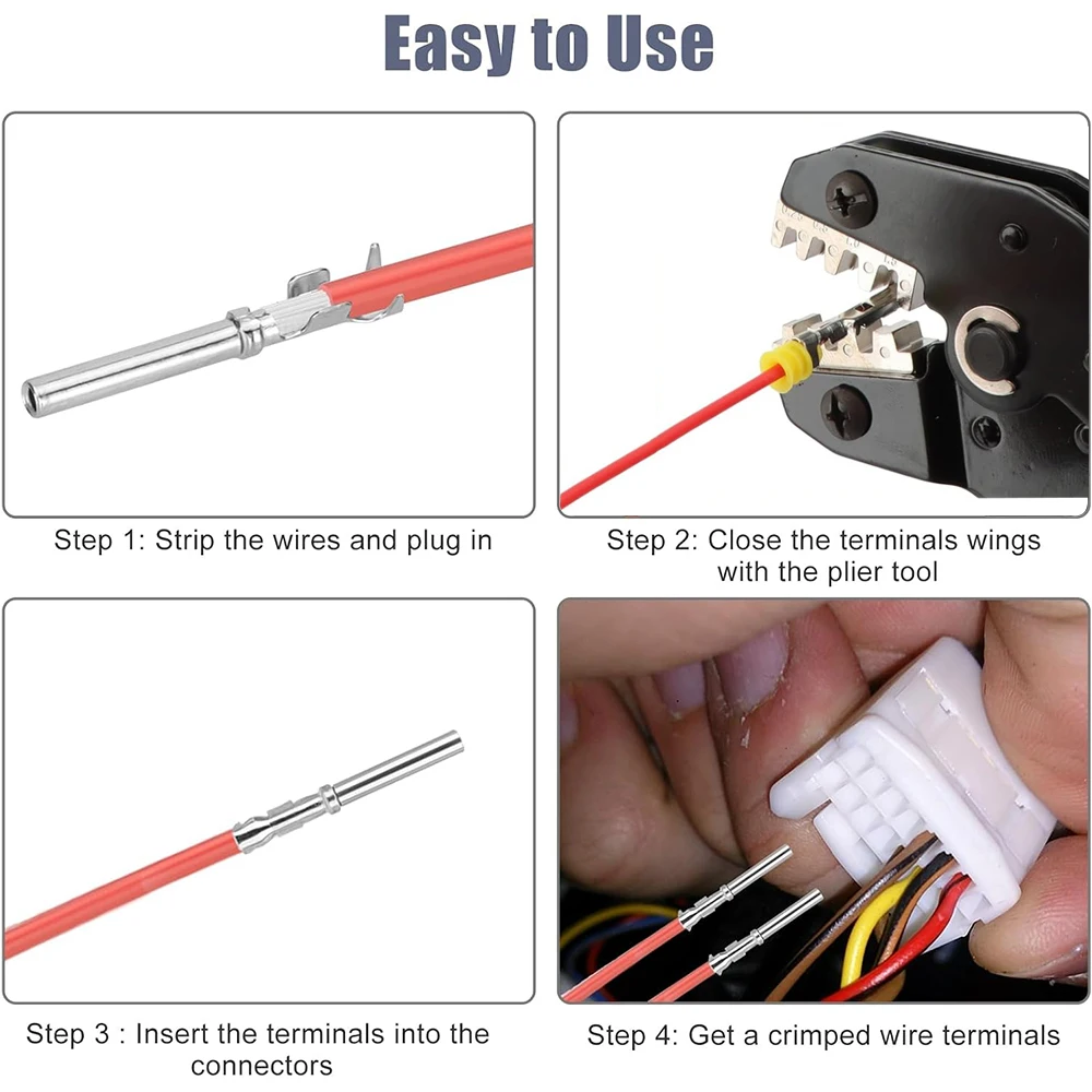 660 Stück 1/1,5/1,8/2,2/2,8/3,5/4,8/6,3 mm Stiftverbinder für Auto-Automobil-Drahtklemmen-Entfernungswerkzeug, Crimp, nicht isolierter Stecker – Detail 6