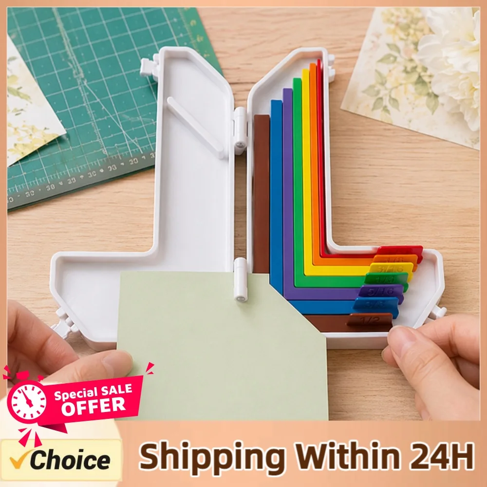 1/2Set Paper Crafting Alignment Guides with Storage Case+Size Tabs Precision Layering & Matting Spacer 1/16