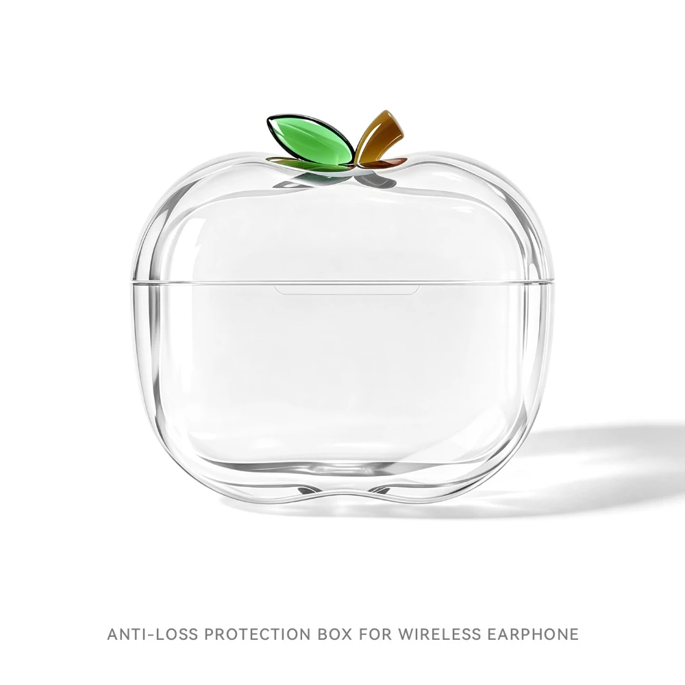 New Translucent Apple Shape Headphone Case TPU Gold Silver Red Green for Airpods Pro 1/2/3 4