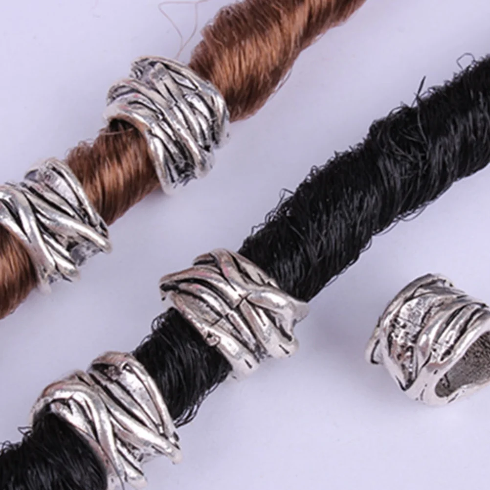 

8Pcs Braiding Beads Decorative Dreadlocks Hair Cuffs Hollow Filigree Tube Stylish Hair Accessory Festival Braiding Beads
