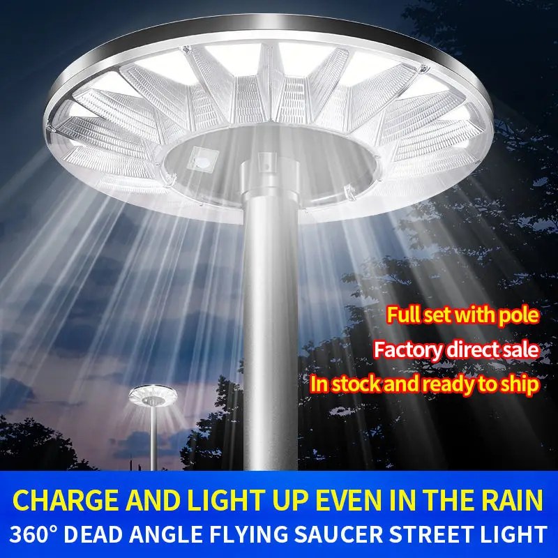 1000W solar panel outdoor lamp courtyard lamp household mobile street lamp villa garden terrace high pole lighting.