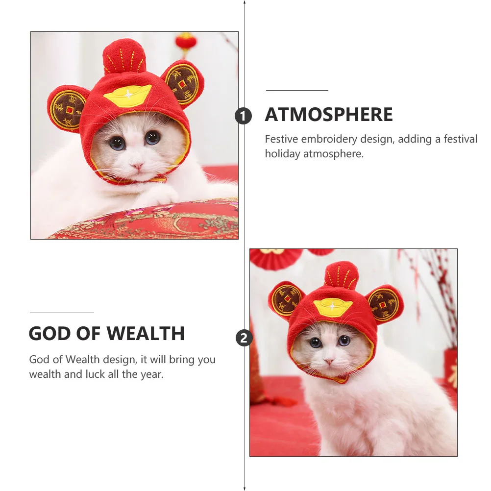 

Hat Festive Embroidery Lightweight Comfortable Photo Prop Accessory Pet Hood Cap Headwear Party Supplies Dog Hat Pet Accessory