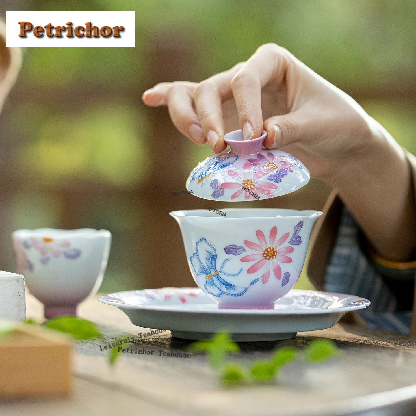 100ml Hand-painted Flowers Gaiwan Creative Tea Tureen Tea Bowl With Lid Kit Tea Brewing Cover Bowl Tea Ceremony Collection Craft