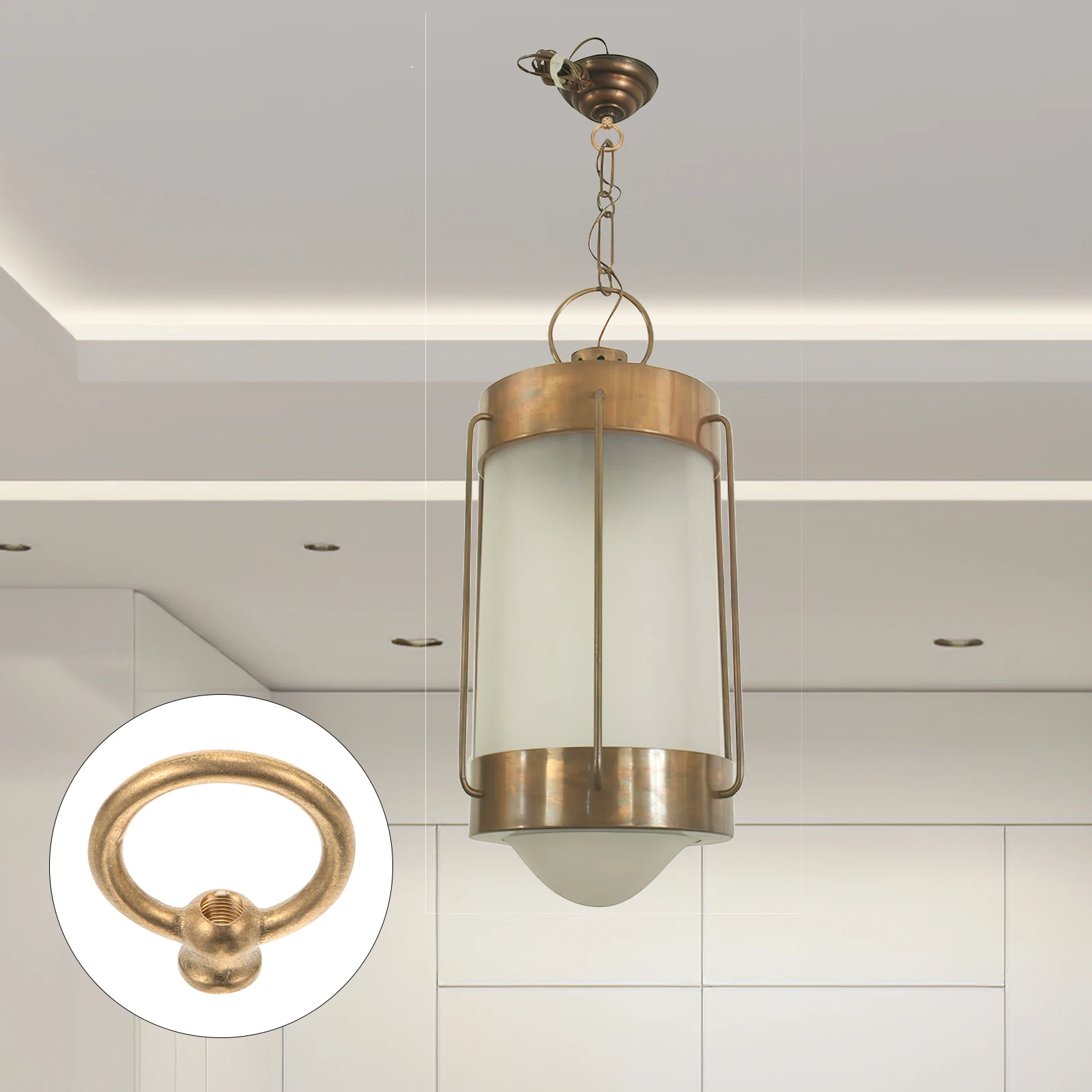 

Durable Copper Eye Bolts Loop Fasteners For Hanging Lights Ceiling Lamps Heavy Duty Replacement Parts Easy Install Ceiling Loop