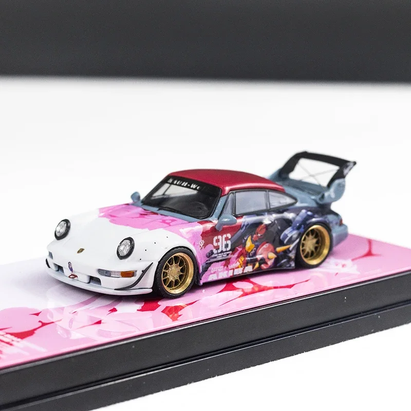 Vlam 1/64 Porsche RWB 993 964 Kitty Legering Speelgoed Motorvoertuig Diecast Metaal Model