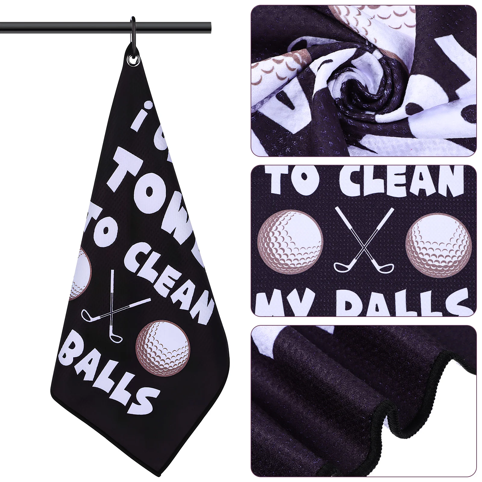 2 Pcs Golf Towel Towels For Bags Microfiber Washcloth Wipe Face Golfs Cleaner Balls Cleaners Accessories Men Women's